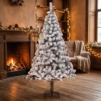Sapin de Noël en PVC de haute qualité, cèdre blanc, personnalisable, décoratif, enneigé, sur pied, pliable, léger