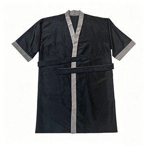 Robe Kimono Noire de Grossiste pour Salon de Coiffure, SPA et Esthétique – Personnalisable avec Logo Client – Idéale pour Soins de la Peau et Bien-être - Product Image 1