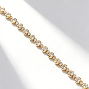 18K <b>Solid</b> <b>Gold</b> Lab Grown Tennis & Bubble Bracelet 3.8CT IGI Certified Brilliant Cut Unisex Luxury Wedding Gift Parties DKB250810 - Product Image 4