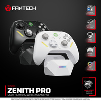 Fantech WGP18 Pengontrol Game Nirkabel Hall Effect 2.4G BT Berkabel, Dapat Diprogram, dengan Dock Pengisian Daya, Gamepad untuk PC, Switch, PS, Android, IOS