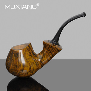 Muxiang Handmade Briarwood Smoking Pipe Bent Type Tobacco Pipe For Men - Product Image 2