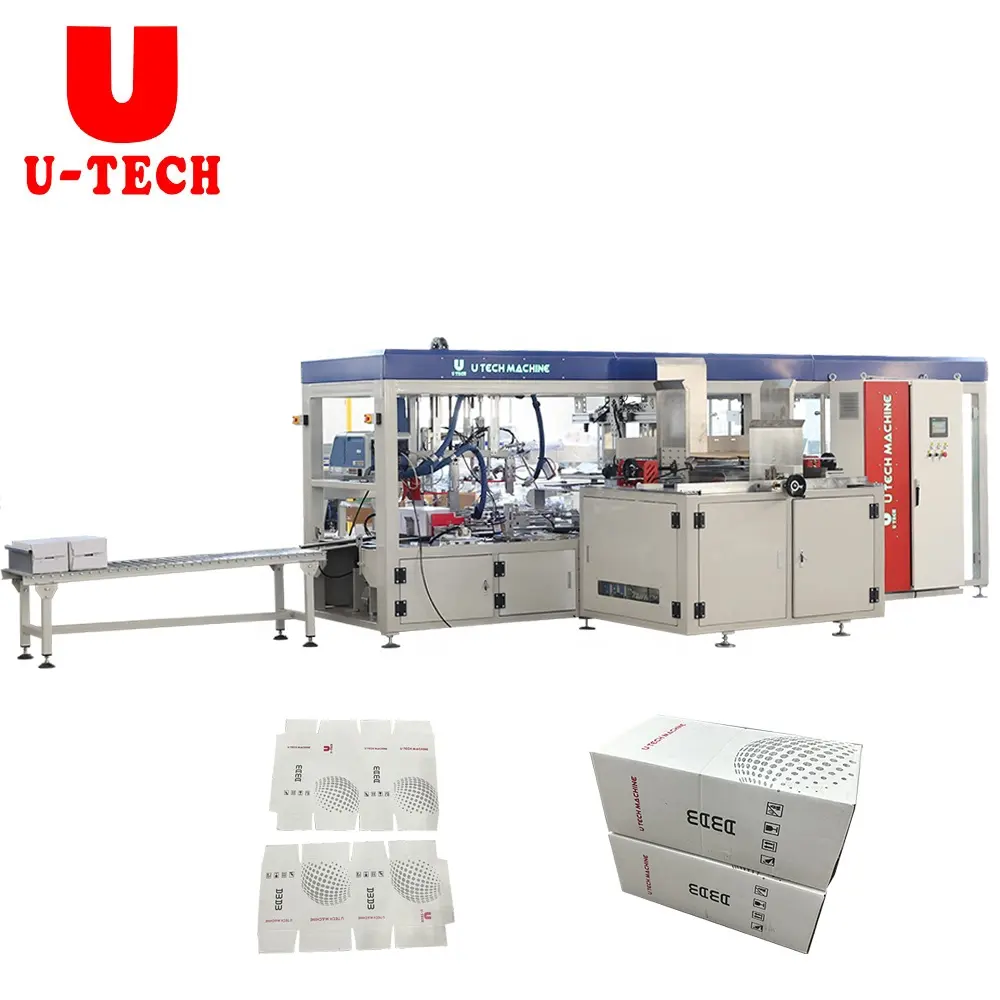 Automated one piece carton box Hot Glue Wrap wrapping packing Machine Price Drop pack case packing for plastic bottles and drums