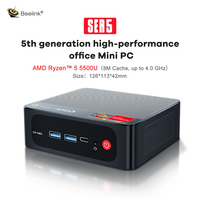 Mini PC Beelink SER5 AMD 5500U 16G 500GB DP+HDTV DDR4 Wins11 SATA SSD Computadora de Escritorio Industrial para Señalización Digital, Juegos y Trabajo