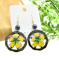 Boucles d'Oreilles Hawaïennes Bijoux Mode Île Style Tribal Fleur en Acrylique pour Femmes Filles