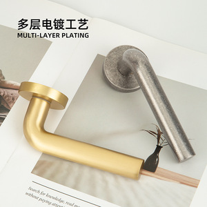 Mei Hong All Copper Lever Door Lock Antique Silver Interior Use Ambidextrous Easy Installation - Product Image 2