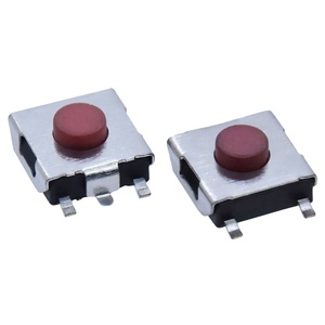 6x6 SMT Tactile chuyển đổi Silicone cao su màu đỏ <span class=keywords><strong>push</strong></span> <span class=keywords><strong>button</strong></span> chuyển SMD nhiệt chống tact chuyển đổi chiều cao tùy chỉnh - Product Image 1