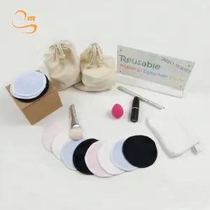 3.15 "Zachte Rondes Bamboe Katoen Gezicht Reiniging Doekjes Meisjes Herbruikbare Makeup Remover Pads Set