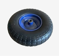 Roue en mousse PU 3.00-4, roue pleine anti-crevaison, jante en acier peinte en blanc, pour tondeuse à gazon, tracteur de jardin, chariot