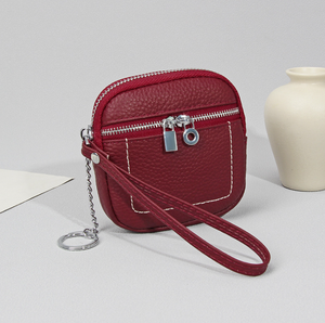 2026 New Top Layer Cowhide <b>Small</b> <b>Wallet</b> for Women Genuine Leather Mini Coin Purse with Keychain for Lipstick Earphone Storage - Product Image 4