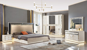 Set di mobili per camere da letto in legno di lusso squisito per la casa o il doppio Hotel con calore naturale e caratteristiche di stoccaggio - Product Image 3
