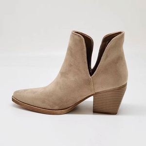Primavera otoño nueva moda gamuza <span class=keywords><strong>2023</strong></span> punta estrecha <span class=keywords><strong>Roma</strong></span> tobillo Chelsea botas tacones gruesos zapatos para mujer - Product Image 5