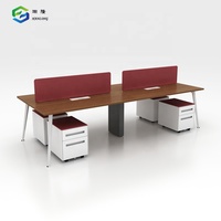 Bureau de bureau modulaire extensible en aluminium de haute qualité poste de travail de bureau moderne pour 4 personnes