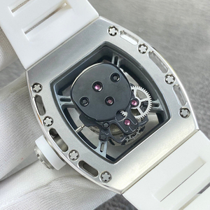 52-01 Full Diamond <b>Set</b> Tonneau Skeleton Tourbillon <b>Watch</b> Men Luxury Openwork Mechanical <b>Watch</b> Rubber Strap - Product Image 6