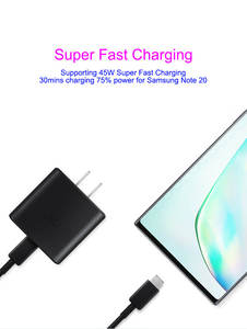 45w סופר מהיר טעינה מתאם pd לנו eu k תקע cargador עם סוג c כבל מהיר טעינה מהירה למטען samsung - Product Image 2