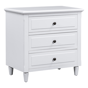 <b>U</b>_STYLE 28'' Painted Nightstand 3 Drawers Smooth Gliding Rails Minimalist Bedside Cabinet Metal Handle - Product Image 4