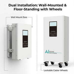 Vertical Wall Mounted 51.2V Lithium Iron Phosphate <b>Battery</b> 100-300Ah Energy Storage For Off Grid Home Power <b>Backup</b> - Product Image 2