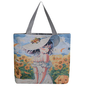 Sac fourre-tout MXM en jacquard, broderie artistique pour femme, sac à bandoulière portable pour le shopping, fermeture éclair, motif unilatéral, vente en gros - Product Image 5