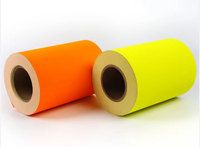 Papier en rouleau jumbo personnalisé imperméable en caoutchouc, couleur vert fluo brillant, pour l'identification des étiquettes