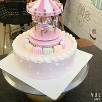 Carrousel Boîte à Musique Décorative pour Gâteau, Jouet d'Anniversaire pour Bébé, Jouets de Bureau, Carrousel Artisanal avec 4 Chevaux, Cadeaux Boîte à Musique