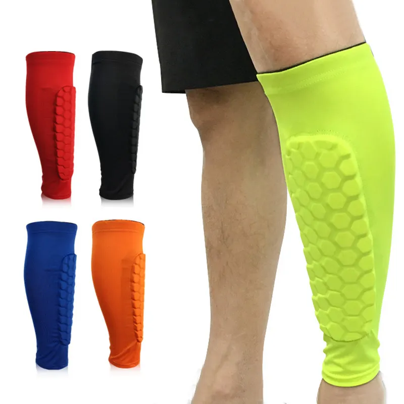 Coussinets de tibia en néoprène doux en nid d'abeille pour adultes et enfants, support de jambe, de football, de sport, protège-mollets, manchon de compression