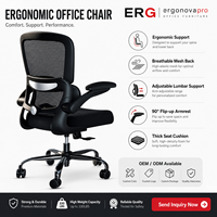 Chaise de bureau ergonomique moderne en alliage d'aluminium, entièrement en maille respirante, avec dossier haut et soutien lombaire, pour ordinateur et direction
