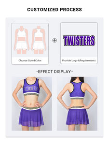 顶级品质新款啦啦队舞蹈练习穿蓝色啦啦队女孩服装 - Product Image 6