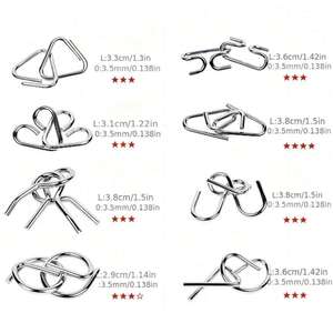 Jouet de puzzle en métal, <span class=keywords><strong>solution</strong></span> de puzzle, jouet éducatif intelligent Montessori 8 en 1 pour enfants, <span class=keywords><strong>casse</strong></span>-tête - Product Image 5