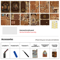 Kit de maison miniature DIY Fantasy Book Nook, puzzle 3D en bois, maison de poupée, meubles miniatures en bois, serre-livres, Casa De Muecas, mini-maison