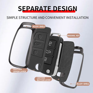 NUEVA Funda de Cuero y Aleación de Zinc para Llave de Coche Audi C6 R8 A1 A3 Q3 A4 A5 Q5 A6 S6 A7 B6 B7 B8 8P 8V 8L TT RS Sline - Product Image 4