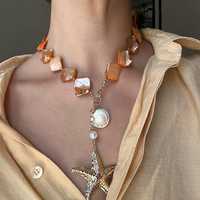 Collar de Conchas Irregulares de Verano para Vacaciones en la Playa, Resistente al Agua y al Desgaste, con Diseño Personalizado para Mujer, Estilo Europeo y Estadounidense