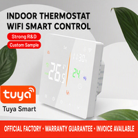 Tuya WiFi Smart Thermostat 16A Layar Sentuh AMOLED Aplikasi Smart Life Pengaturan Kontrol Suara untuk Pemanas Lantai, Boiler Air dan Gas