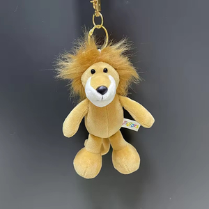 Porte-clés en peluche super doux avec pendentif animaux de la forêt adorables (Lion, Panda, Zèbre, Hippopotame) en coton PP, <span class=keywords><strong>mini</strong></span> cadeau, vente en gros - Product Image 5