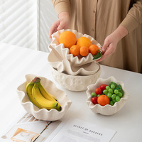 Corbeille à fruits en céramique, plateau de rangement pour le salon, table basse, collations, bonbons, style moderne et minimaliste pur