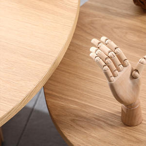 Mesa de centro pequeña de estilo nórdico, mesa auxiliar redonda de madera para sofá, sala de estar, mesa de té pequeña de color natural - Product Image 3