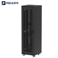 Armoire de serveur réseau pour centre de données, sur pied, 18U 22U 27U 32U 37U 42U 47U, 19 pouces, avec porte grillagée, pour intérieur, en stock