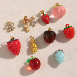 Liontin Resin Akrilik Dreamshow <span class=keywords><strong>Fashion</strong></span>, Aksesoris Perhiasan Berlapis Emas Warna-warni Gaya Musim Panas - Product Image 1