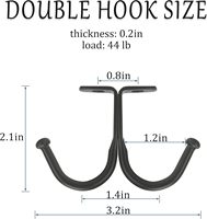 20Pcs Double Prong Under Kitchen Cabinet Shelf Ceiling Mug Hook Hanger