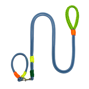 Correa reflectante de nailon para perros con mango acolchado, estilo sencillo para perros medianos, colores naranja, azul y verde - Product Image 4