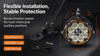 Phare LED tout-terrain haute luminosité 12V, 5 pouces, pour moto, feu antibrouillard auxiliaire, étanche IP67, pour VTT et vélo