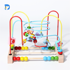 Hot Sale <span class=keywords><strong>Mini</strong></span> Wire Roller Puzzle <span class=keywords><strong>Smart</strong></span> <span class=keywords><strong>IQ</strong></span> Zähl rahmen Pädagogische Baby Labyrinth Labyrinth Spiel Kreis Perle Holz spielzeug - Product Image 2
