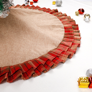 Nouvel tablier de style écossais en lin avec motif écossais rouge, tablier de Noël, fournitures de décoration de Noël - Product Image 3