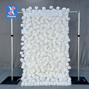 5 डी कृत्रिम सफेद गुलाब की दीवार पैनल ने रेशम से बनी शादी की सजावट के लिए - Product Image 1