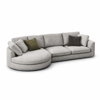 Modernes Graues Stoff-Ecksofa mit Chaiselongue Gepolstert für Wohnzimmer Apartment Hotel Großhandel Fabrik