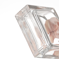 Bouteille diffuseur de parfum vide de luxe personnalisée avec logo, carrée, plate, 50 ml, en verre givré, pour cadeau