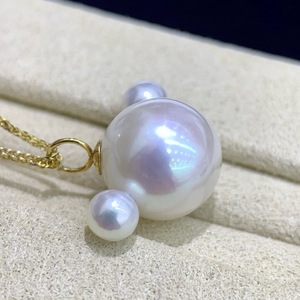 Collier à boucle universelle en argent sterling S925 à la mode avec pendentif en perle noire de Tahiti de 10-11 mm - Product Image 2