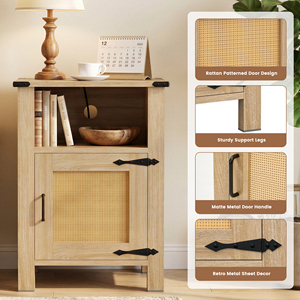 Mueble Auxiliar Moderno de Madera con 2 Cajones, Puerta Reversible, Orificio para Cables, Soporte Estable, para Apartamento, Dormitorio, Entrada - Product Image 5