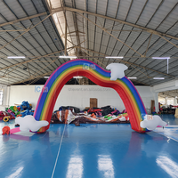 Arche gonflable en forme de nuage arc-en-ciel pour événements extérieurs, anniversaires d'enfants, mariages, entrée, publicité personnalisée