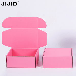 JiJiD 맞춤형 럭셔리 화장품 소형 배송 상자 재활용 컬러 인쇄 로고 핑크 배송 상자 - Product Image 1