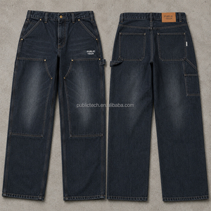 OEM Custom 16oz Heavyweight 100% Cotton <b>Carpenter</b> Jeans <b>Men</b> Embroidery Logo Relaxed Baggy Fit Workwear Cargo Baggy Denim <b>Pants</b> - Product Image 1