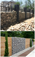 Caisse gabion en fil galvanisé 1x1x1m, treillis soudé galvanisé à chaud et revêtu de PVC pour la lutte contre les inondations, les murs de soutènement, les clôtures de jardin et l'aménagement paysager